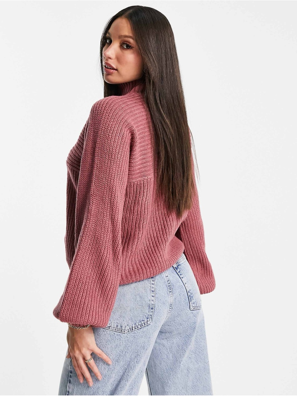 Threadbare Veronica Ribbed Mock Neck Sweater - Picture 4 of 8